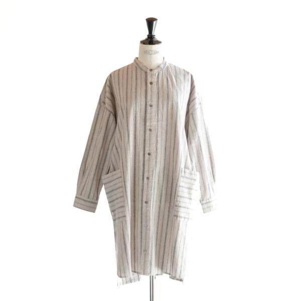 ヘブンリー Linen Stripe Shirt Tunic チュニックシャツ HEAVENLY (ヘブンリー) | COTTON LINEN STRIPE SHIRT TUNIC (natural