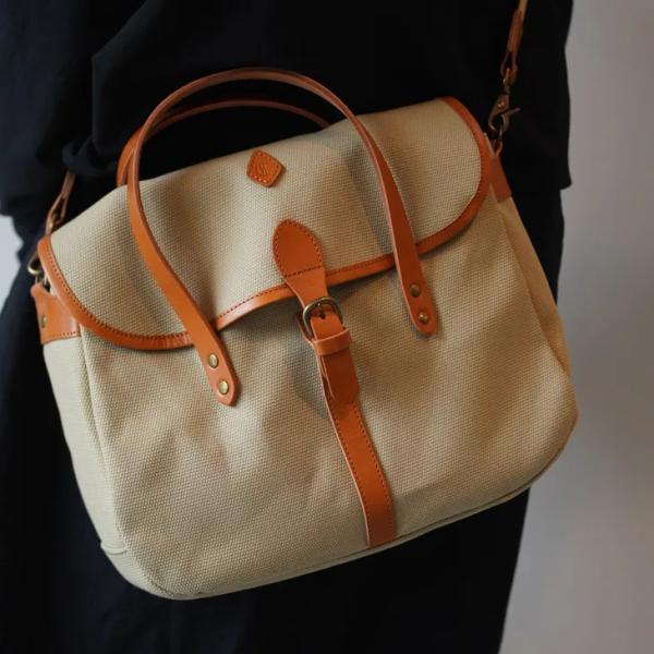 CLEDRAN (クレドラン) | GRAN 2WAY BAG (sand beige x camel) | オックス生地 ショルダーバッグ ハンドバッグ