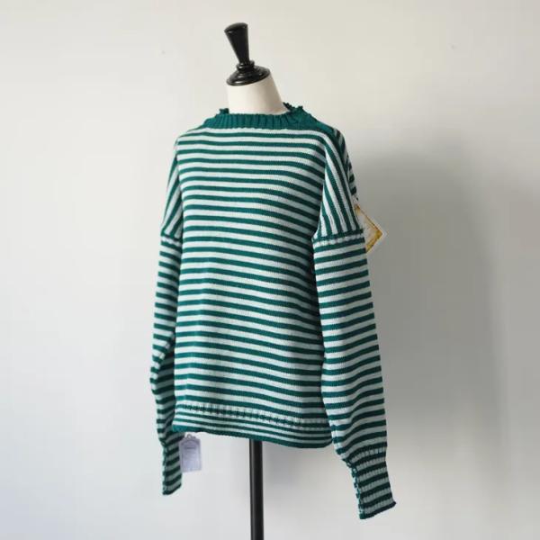 Le Tricoteur | OFF SHOULDER CROPPED GUERNSEY SWEATER size 50 | 2色展開 ニット セーター ル・トリコチュール
