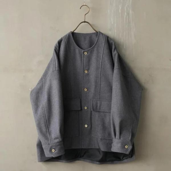 MANON（マノン） | MELTONCARDIGAN JKT (grey) one size | メルトン