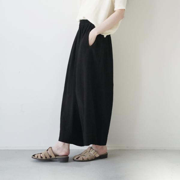 FACTORY (ファクトリー) | 26SS バンブーコットン ガウチョパンツ (ブラック) size 2 | ブラック レディース 日本製
