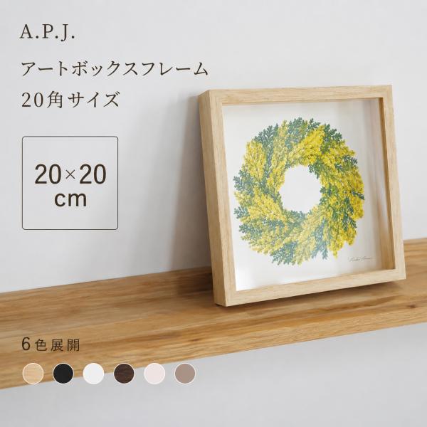 【20x20cm】A.P.J. | アートボックスフレーム 20角サイズ 6色展開 | 木製額縁 | 20x20cm (200x200mm) 平面 立体 フィギュアBOX フラワーアレンジメント