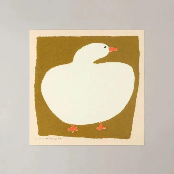 a good view | 秋 (あき) | 30x30cm 北欧 アートポスター あひる アヒル かわいい おしゃれ リビング 北村人
