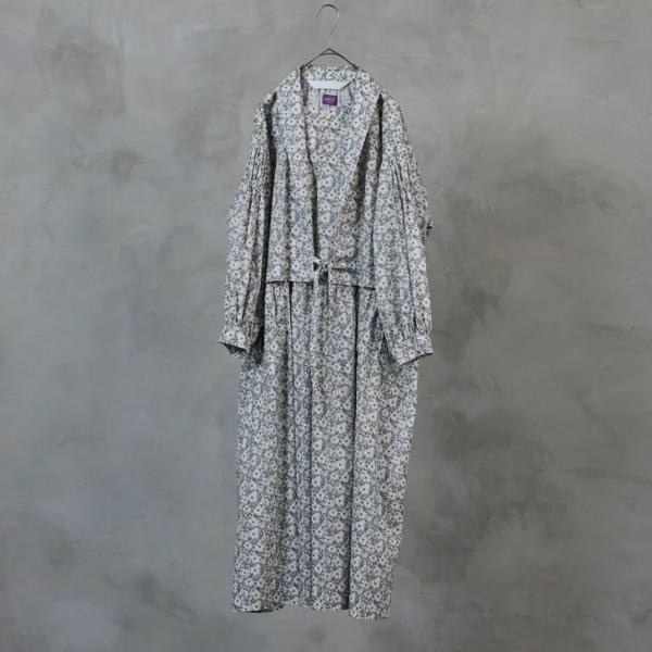 the last flower of the afternoon | LIBERTY FABRICS / Layered dress (light gray / black) | ワンピース お洒落