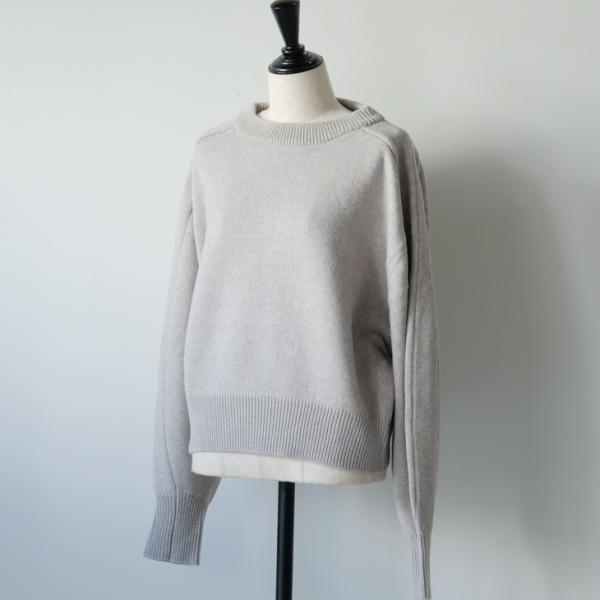 グレージュ　ニット osharewalker ニット 長袖 レディース トップス セーター 透かし