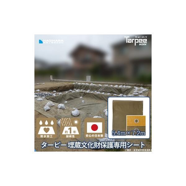 【受注生産】ターピー 埋蔵文化財保護専用シート 5.4m×7.2m | ブルーシート 日本製 厚手 防水 景観保護 養生 #3000 ベージュ ODグリーン 国産 5.4×7.2