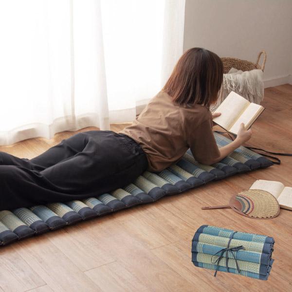 ポコポコ ごろ寝クッション い草 デニムパッチ 約50 150cm お昼寝クッション 凹凸マット ごろ寝マット 青 敷物市場 通販 Yahoo ショッピング