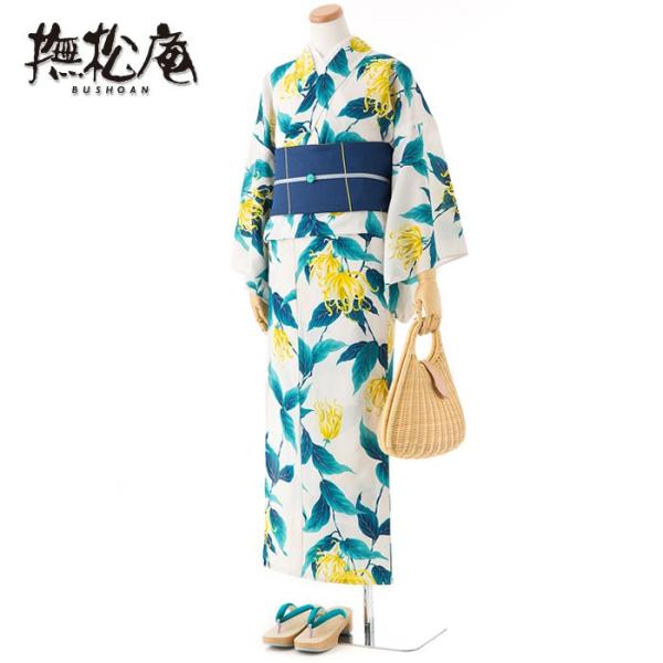 撫松庵レディース浴衣イランイランオフ白オフホワイトセオa ポリエステル100 レトロ女性用プレタ仕立て上がり Apaproduction Fr