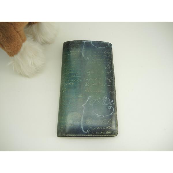 Berluti（ベルルッティ） サンタル カリグラフィ青 金銀パティーヌ 2折