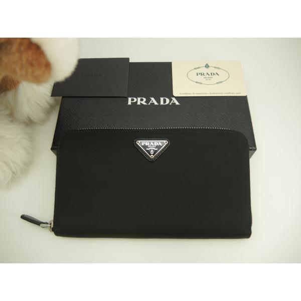 【美品】プラダ 長財布 ラウンドファスナー サフィアーノ ブラック プラダ PRADA ラウンドファスナー長財布 サフィアーノ レザー ブラック