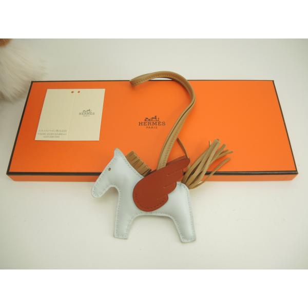 HERMES エルメス ロデオPMペガサス アニューミロ 水色茶 バッグ