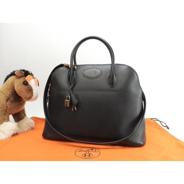 ボリード エルメス ボリード37 アルデンヌレザー黒 ゴールド金具