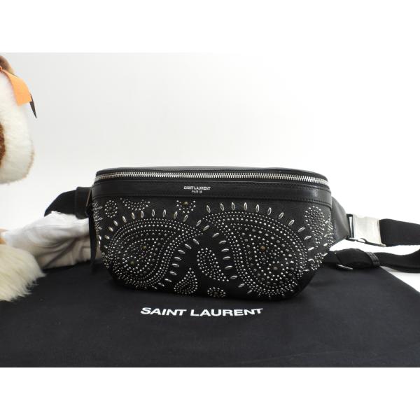 ■極美品■サンローラン　ボディバッグ　ラムスキン　ブラック　レザー　シティ SAINT LAURENT サンローラン ボディバッグ 限定シティ レザー黒 クロス
