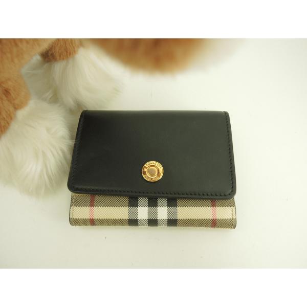 BURBERRY バーバリー コンパクトウォレット チェック PVC/レザー 3折