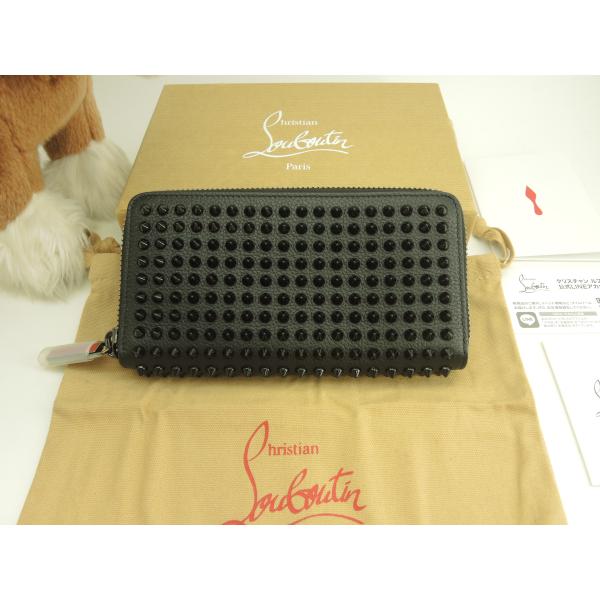 ✨美品✨ クリスチャンルブタン 長財布 パネトーネ ラウンド レザー ブラック Christian Louboutin（クリスチャンルブタン） パネトーネ ロゴ