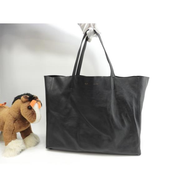 CABAS（CELINE） セリーヌ カバホリゾンタル スムースレザー 黒 トート