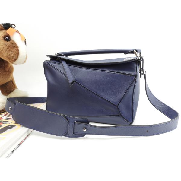 Puzzle（LOEWE） ロエベ パズルバッグ スモール レザー紺 ショルダー