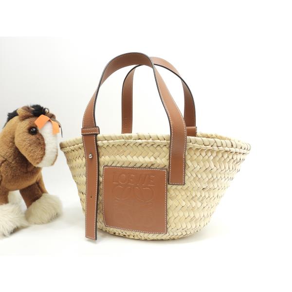 Basket（LOEWE） ロエベ バスケット小 カゴバッグ ナチュラル/タン