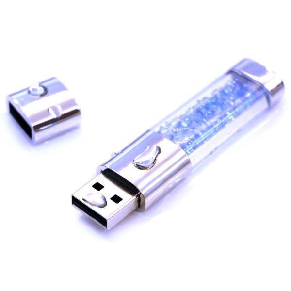 USBメモリ 可愛い クリスタルメモリ32GB ラインストーンUSB 防水フラッシュドライブ - ローズレッド/ホワイト/パープル/ライトブルー 4色