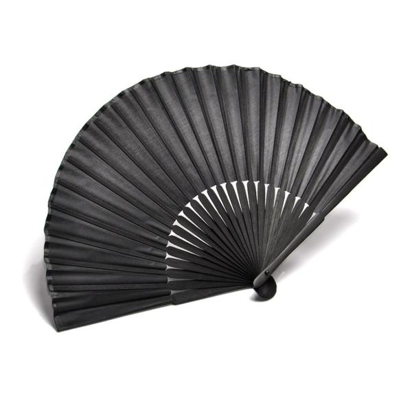 [Goods Land] 竹製 和風 7寸 扇子 黒 黒骨 無地 メンズ 男性 用 布 おしゃれ 丈夫 モダン ブラック GD-SENSU