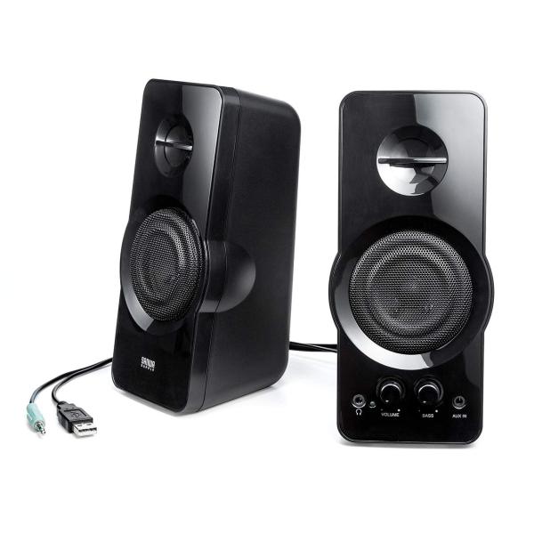 他サイト： サンワダイレクト PC スピーカー 高出力36W USB電源 3.5mmステレオミニジャック接続 ヘッドホン対応 低音調整 400-SP082の商品画像