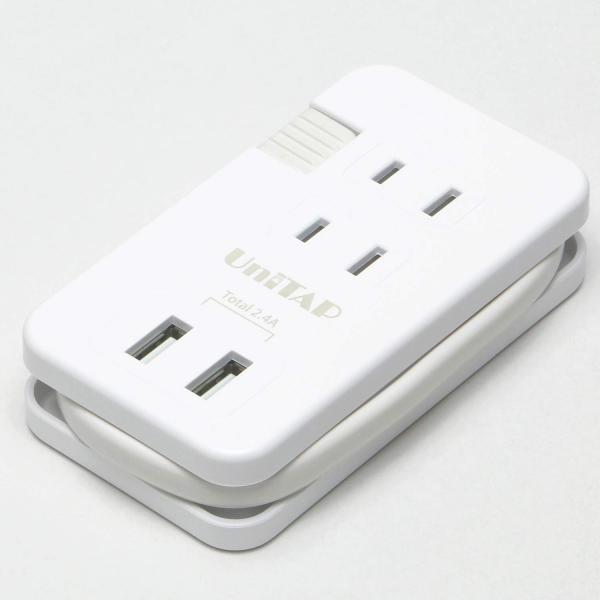 プリンストン UniTAP コンパクトUSB2ポート給電機能付マルチタップ ホワイト PPS-UTAP10WH