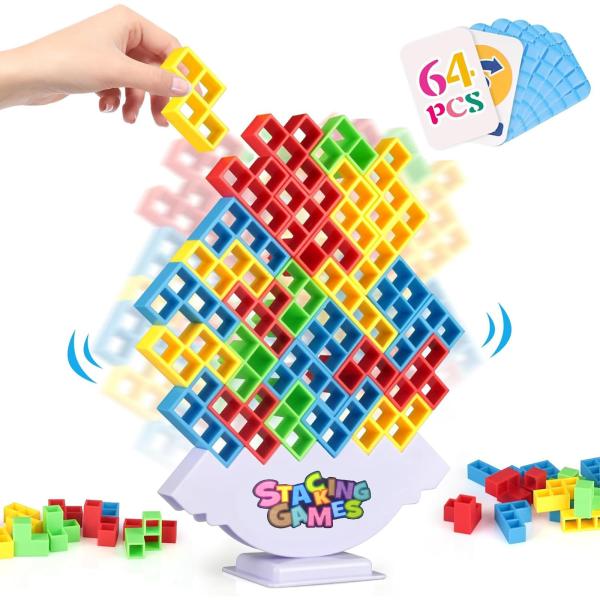 おもちゃ　玩具　ミニカ―　ゲーム　ブロックなど大量ジャンク品 Amazon | おもちゃ 積み木 立体ブロック 64個 バランスゲーム ジェンガ