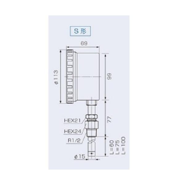 山本計器製造:温圧計(屋内外兼用) 型式:F254 : 配管部品 ヤフー店 
