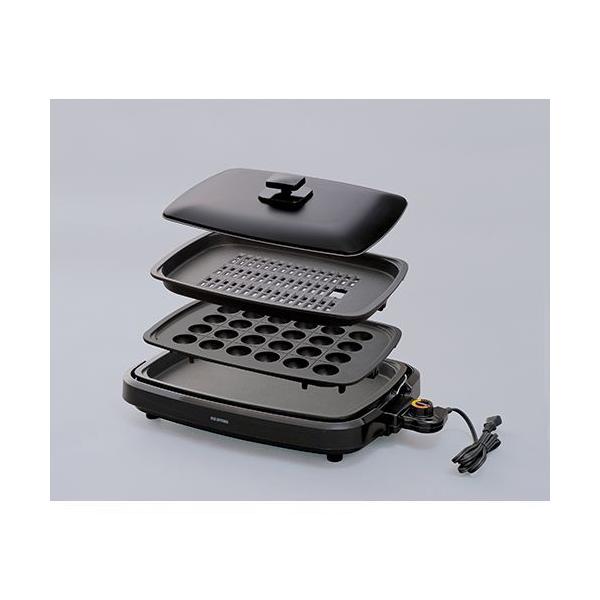 IRIS OHYAMA ホットプレート APA-137-B ブラック 楽天市場】ホットプレート 大型 3枚 たこ焼き 焼肉 APA-137-B