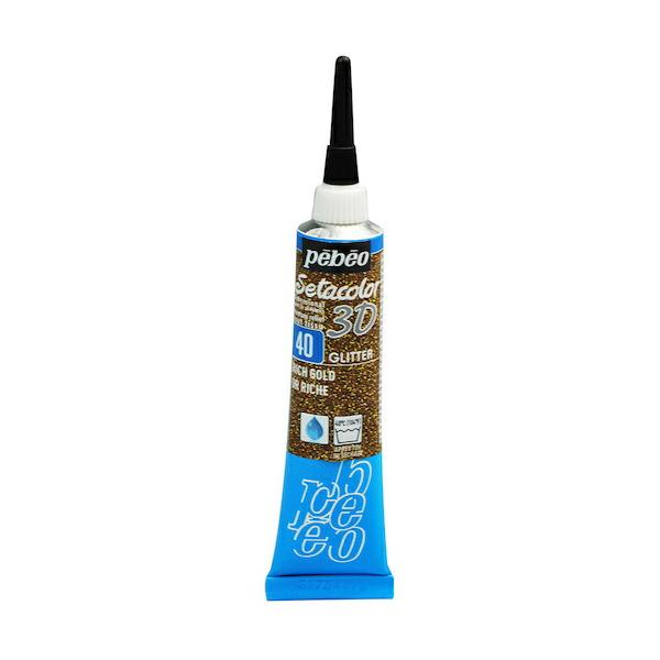 絵の具 布用 ペベオ pebeo セタカラー 3D グリッター リッチゴールド 20ml 557040
