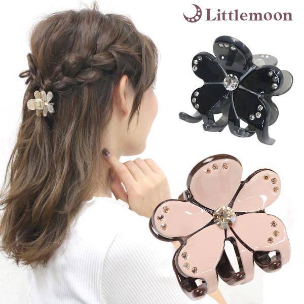 ヴィンテージカボションと天然石ヘアクリップ 