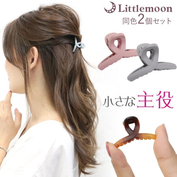 バンスクリップ ループ 小さめ 超軽量 2個セット シンプル 簡単 ヘアアクセサリー 髪飾り リトルサルディ 追跡可能メール便 送料無料