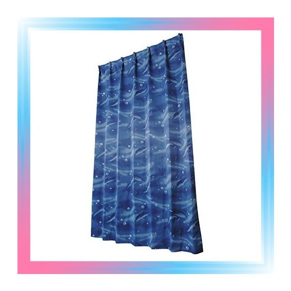 遮光ドレープカーテン ドルフィン ブルー 幅100cm 丈0cm 2枚 Pindo Com Py