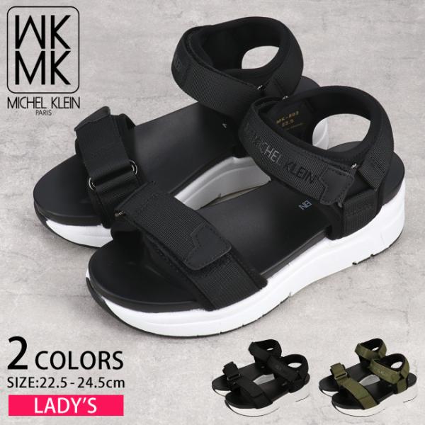 Michel Klein ミッシェルクラン サンダル レディース 黒 22 5cm 24 5cm Mk 803 軽量 厚底 5センチヒール ベルクロ マジックテープ スポーツサンダル 21ss05 はきもの広場 Paypayモール店 通販 Paypayモール