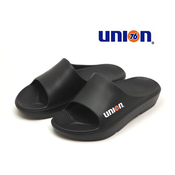 UNION76 メンズ コンフォートサンダル 軽量 発砲ラバー 前あき　ブラック