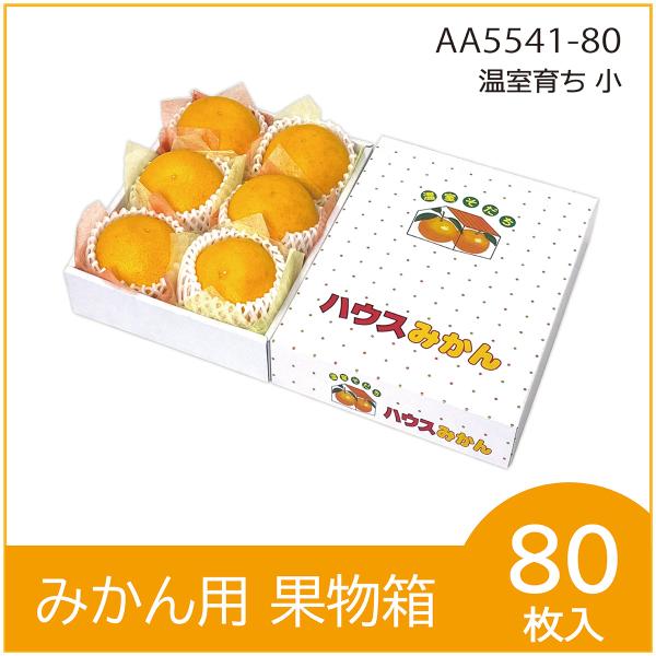 温室育ち（小） 果物箱 化粧箱 ハウスみかん　プレゼントボックス　贈答ケース　詰め合わせ　パッケージ 柑橘　みかん箱　包装資材　80枚入（AA5541）