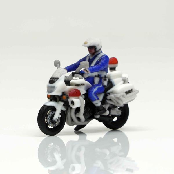 【レア】交通機動隊白バイ フィギュア ミニチュア figreal 1/64白バイA停車中(13) 隊員乗車セット 064-00004-01b