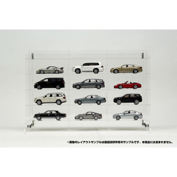 いま人気のアイテム 組立式壁掛けディスプレイケースSタイプ 4段x3列x奥行80mm 乗用車