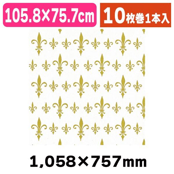 シモジマ （包装紙）包装紙 全判 マドンナリリー 金 10枚入/1本入（K05
