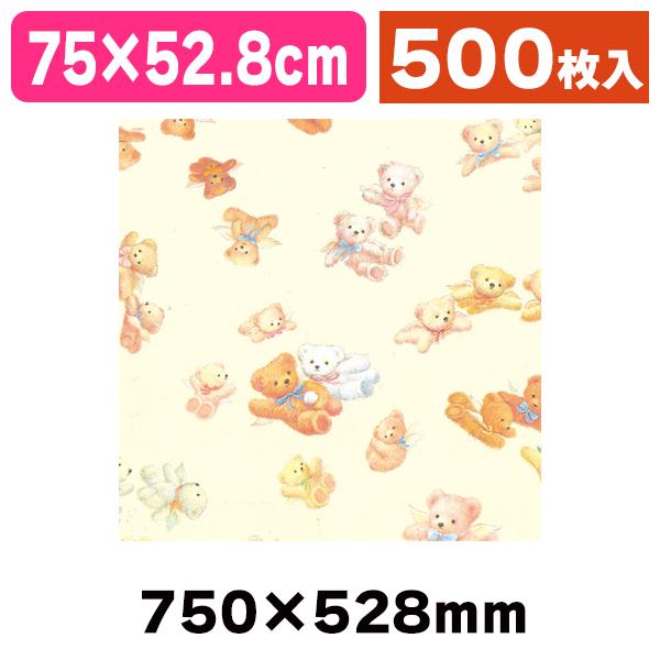 シモジマ 包装紙 半才 エンゼルベアY/500枚入（K05-4901755215212-5H