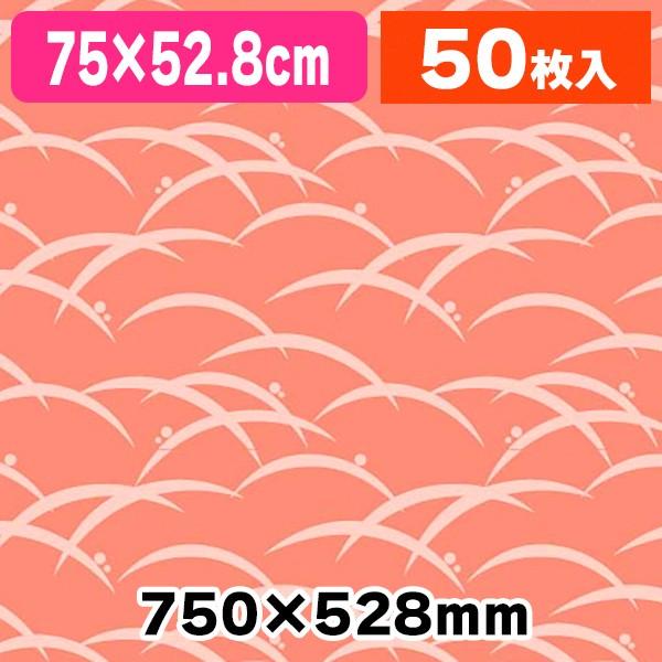 シモジマ （ラッピング）包装紙 半才 つゆくさ 茜/50枚入（K05