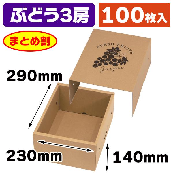 （ぶどうの箱）ぶどうクラフト（黒）3房  2ケース割引き品/100枚入（L-2538-2K）