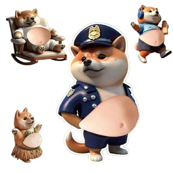 デブ 犬  ぷにぷに 8点セット 柔らかいお腹  おなかぷにぷにシール  3Dお腹  3D マシュマロ ふわふわ もちもち もっちり 柔らかいお腹 ぷにぷにシール かわいい
