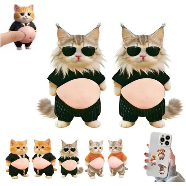 お腹 シール 3D猫【2026新型】柔らかい おなかぷにぷにシール もっちりスクイーズ ステッカー シー ル帳 デコレーション 携帯電話飾り用 手帳用 日
