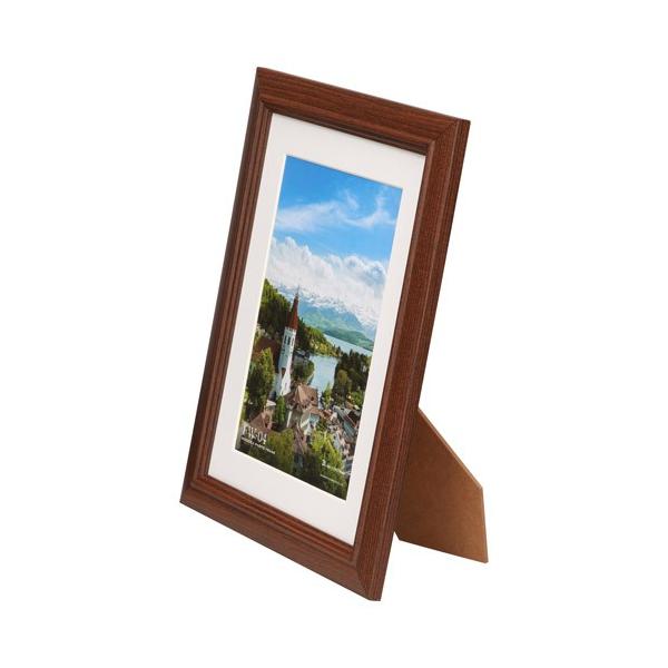 ハクバ 木製額縁 FW-04 2Lサイズ スタンド付 ブラウン FW-4-BR2L