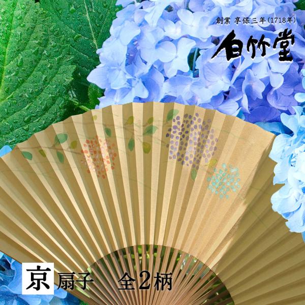 白竹堂 扇子 レディース 女性 琴音扇子セット 扇子袋付き 京扇子 母の