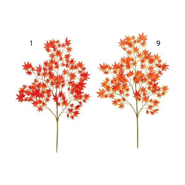 カラー    (1) レッド    (9) オレンジ　【寸法】全長65cm 葉径3〜6cm【素材】ポリエステル商品名の(数字)は花や葉の枚数などを表しており、商品を区別するための商品名の一部です。セットの本数ではありませんのでご注意ください...