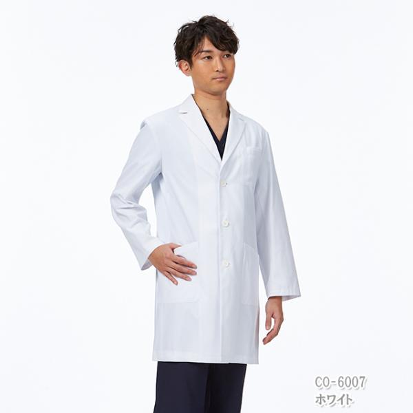 CO6007 オンワード 診察衣 シングルボタン 男性用 ショート丈 長袖 制菌加工 速乾 形態安定性 二重ポケット