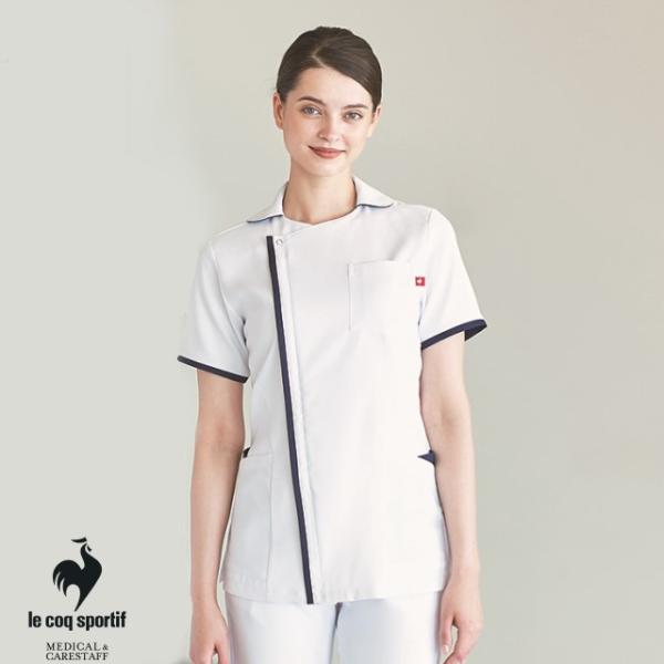 UQW1059 ルコックスポルティフ lecoqsportif メディカルウェア ジャケット レディース 女性用 医療用 吸汗速乾 工業洗濯 ストレッチ 防透 帯電防止 制菌