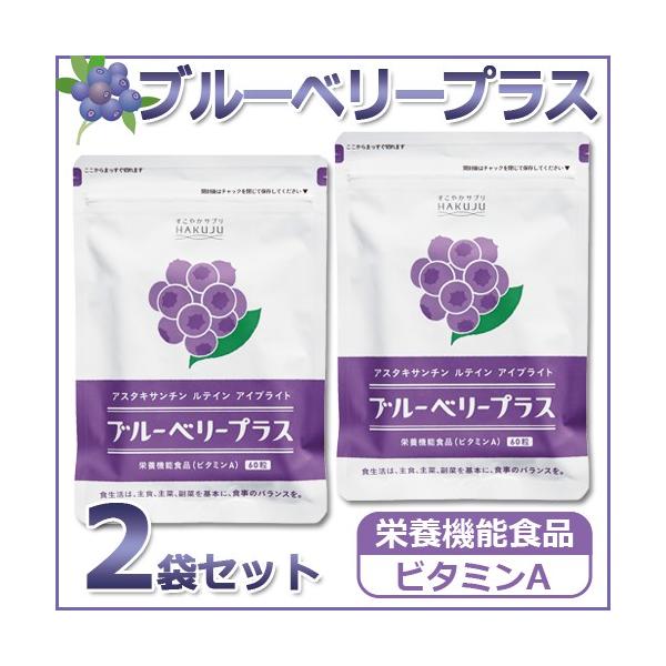 ブルーベリープラス 60粒×2袋（約60日分）アスタキサンチン・ルテイン・アイブライト配合 サプリ 栄養機能食品 送料無料